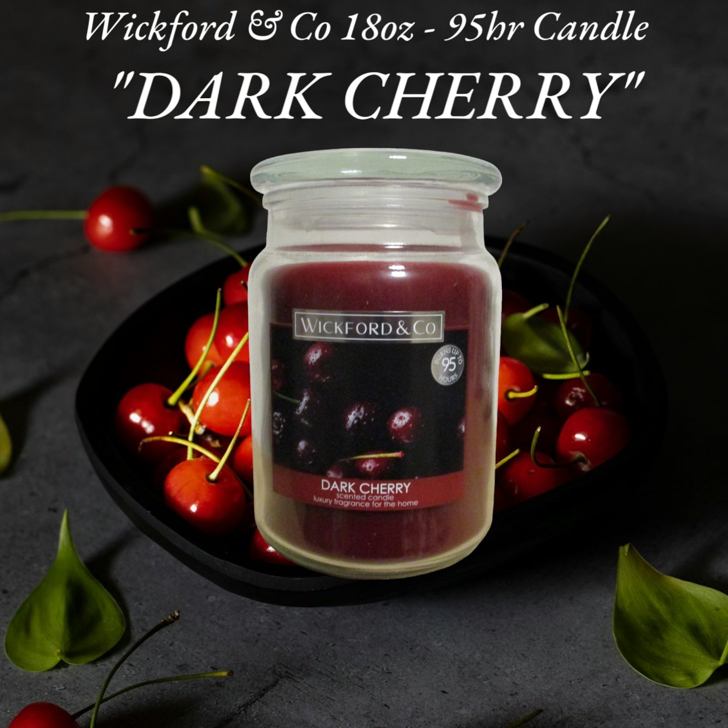Luxury Scented Candle - (Dark Cherry) - (By Wickford & Co)