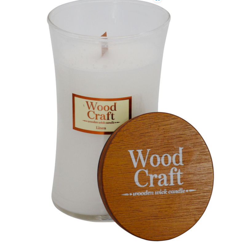 Woodcraft Large Hourglass Crackling Wooden - (Linen) 595g / 21oz