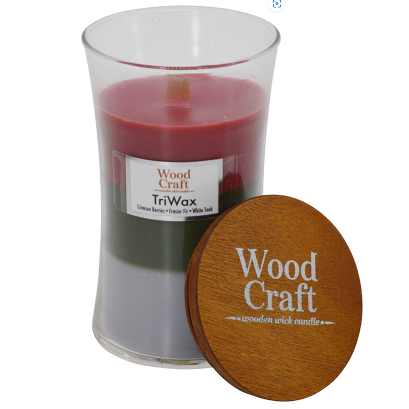 Woodcraft Large Hourglass Crackling Wooden - (Berry, Frasier & White Teak) 595g / 21oz