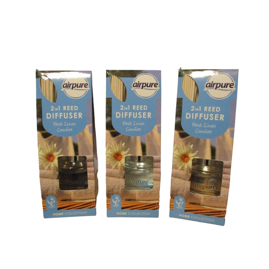 3 Pack x 30ml (Fresh Linen Comfort) Reed Diffuser Set Home Collection