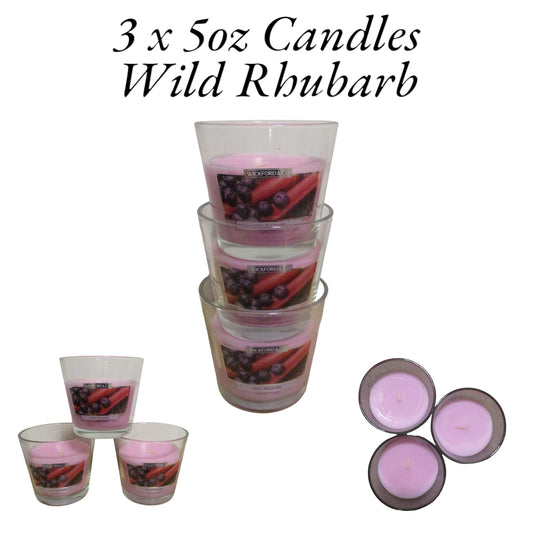 Wickford & Co - 5oz Open Varese Candle - Pack of 3 Candles (Wild Rhubarb)