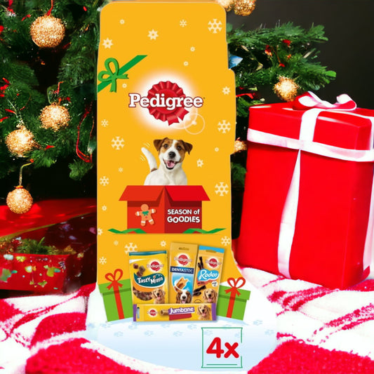 4Pk Pedigree Christmas Stocking Dog Treats Perfect Christmas Pet Gift Set - 367g