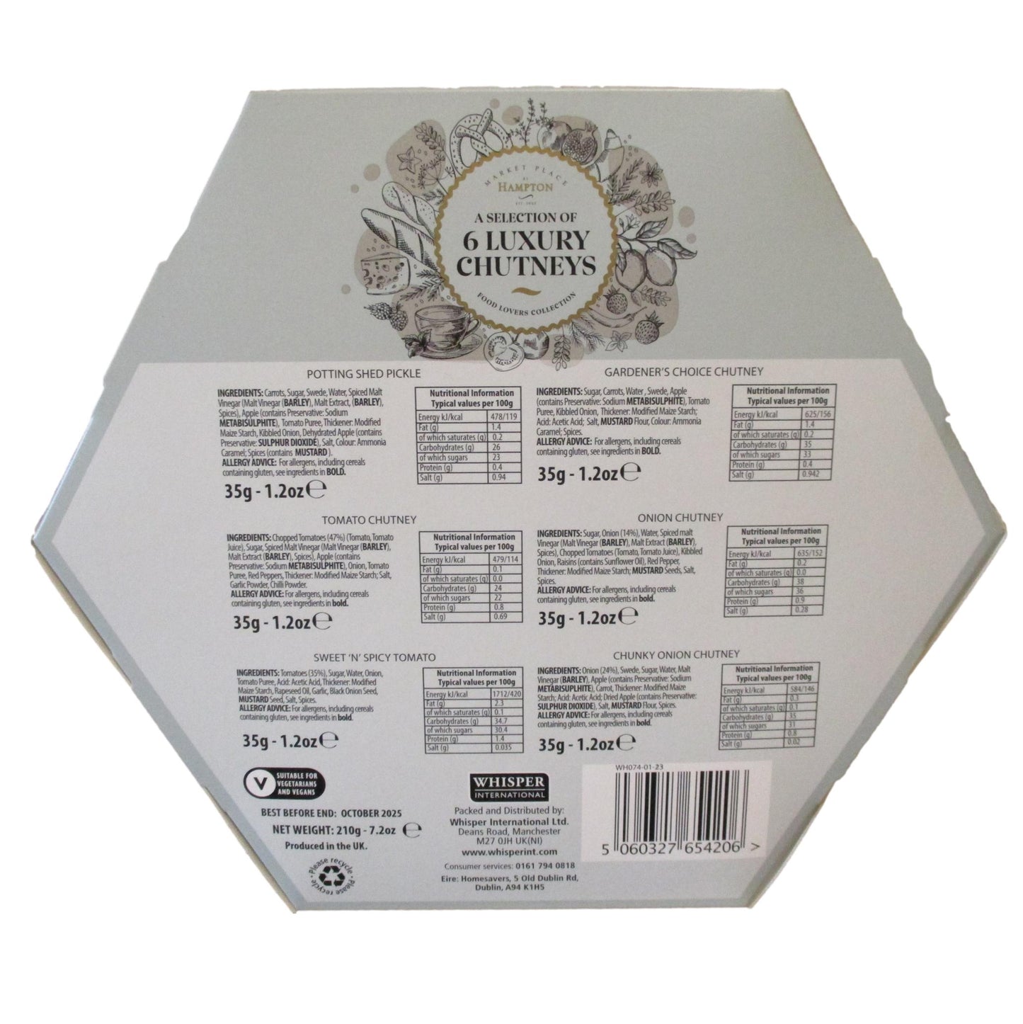 Set of 6 Hampton Luxury Chutneys - Gift Set