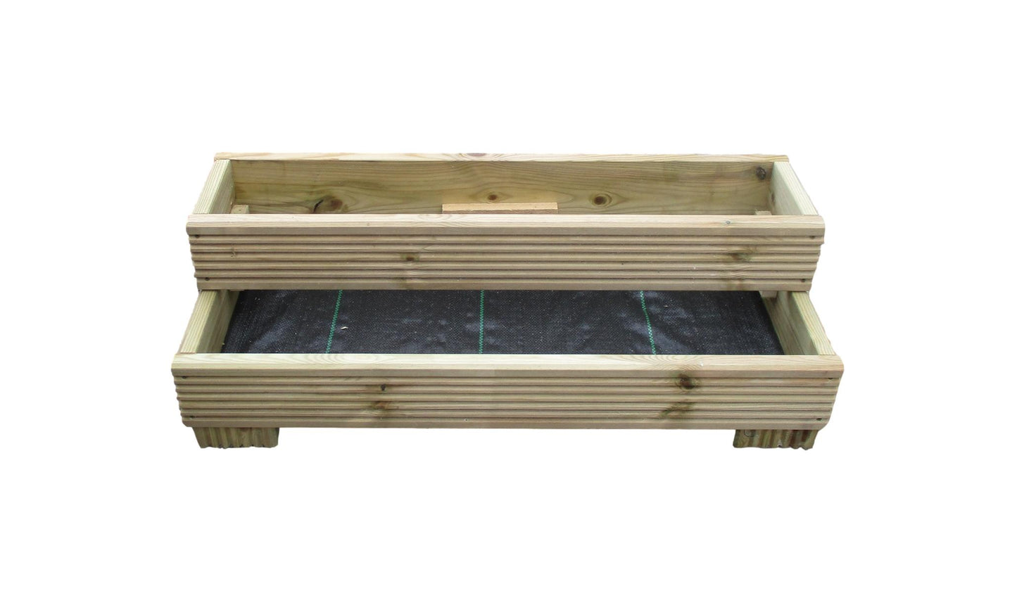 Handmade X-Large Decking Planter 2 Tier Ethically Sourced Wood