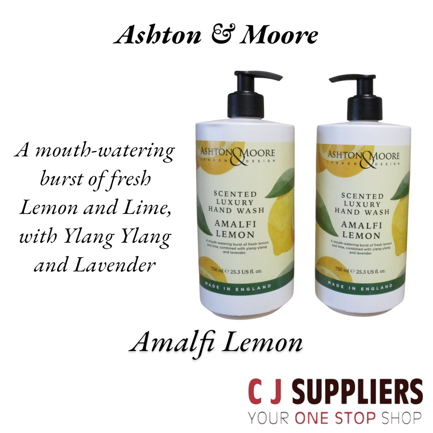 Ashton & Moore London Design - Amalfi Lemon - Luxury Hand Wash 2 x 750ml Hand Wash