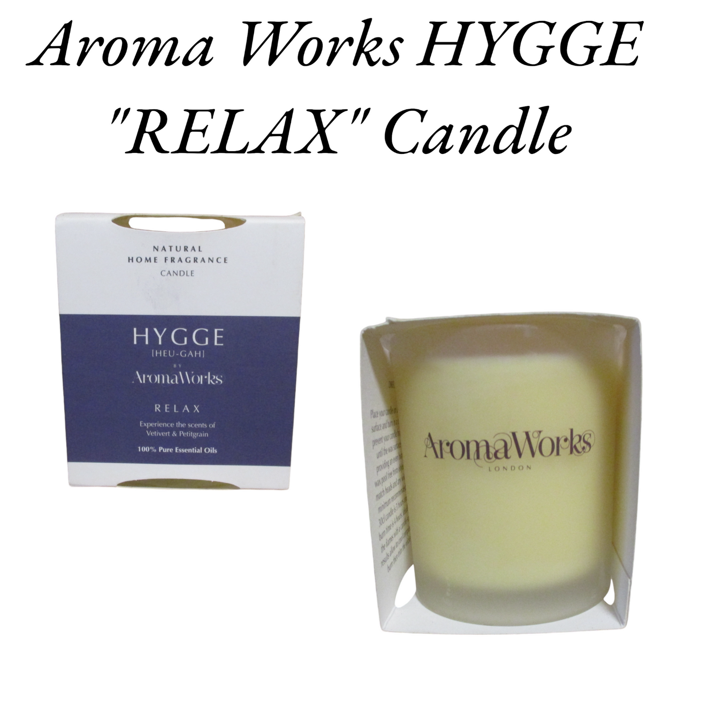 Aroma-Works Hygge “RELAX” Vetivert & Petitgrain, Candle 220g