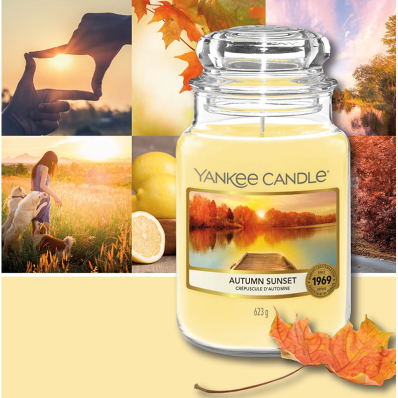Yankee Candle Scented Large Jar Autumn Sunset - Up to 150 Hours Burning Time 623g