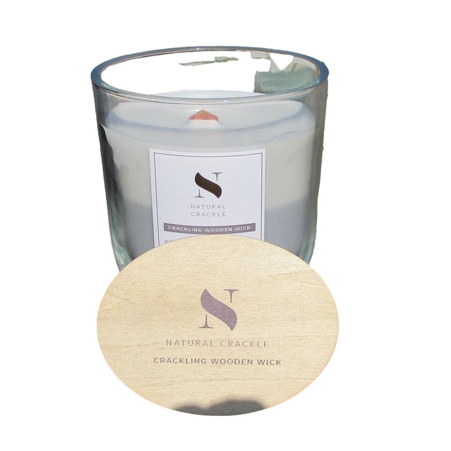Natura Crackle - Candle in Glass Jar - Bergamot & Cedarwood – 620g
