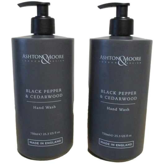 Ashton Moore London Design - Black Pepper Cedarwood - Luxury Hand Wash 2 x 750ml Hand Wash