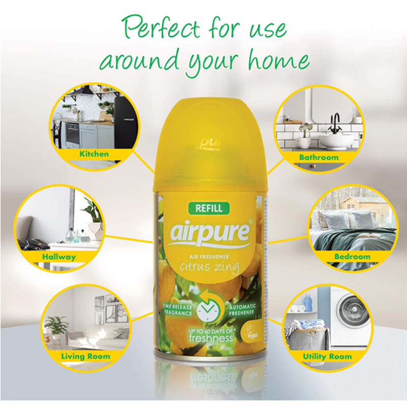 Airpure Air-O-Matic Air Freshener Refill - Citrus Zing Fragrance x 3