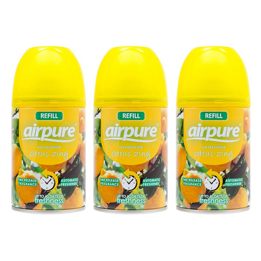 Airpure Air-O-Matic Air Freshener Refill - Citrus Zing Fragrance x 3