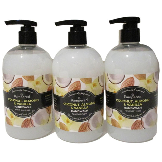 Pampered Coconut, Almond & Vanilla Hand Wash 3 x 500ml
