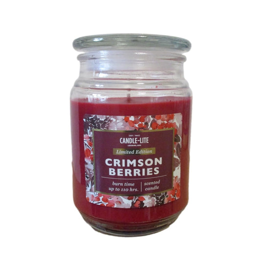 Candle-Lite - Crimson Berries - Candle in Jar with Lid - 18oz, (Up to 110hrs Burning Time)
