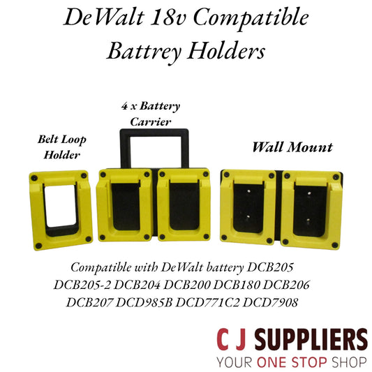 DeWalt 18v - Compatible” Battery - Wall Mount - Belt Loop & Carrying Case