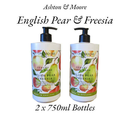 Ashton & Moore London Design - English Pear & Freesia  - Luxury Hand Wash 2 x 750ml Hand Wash