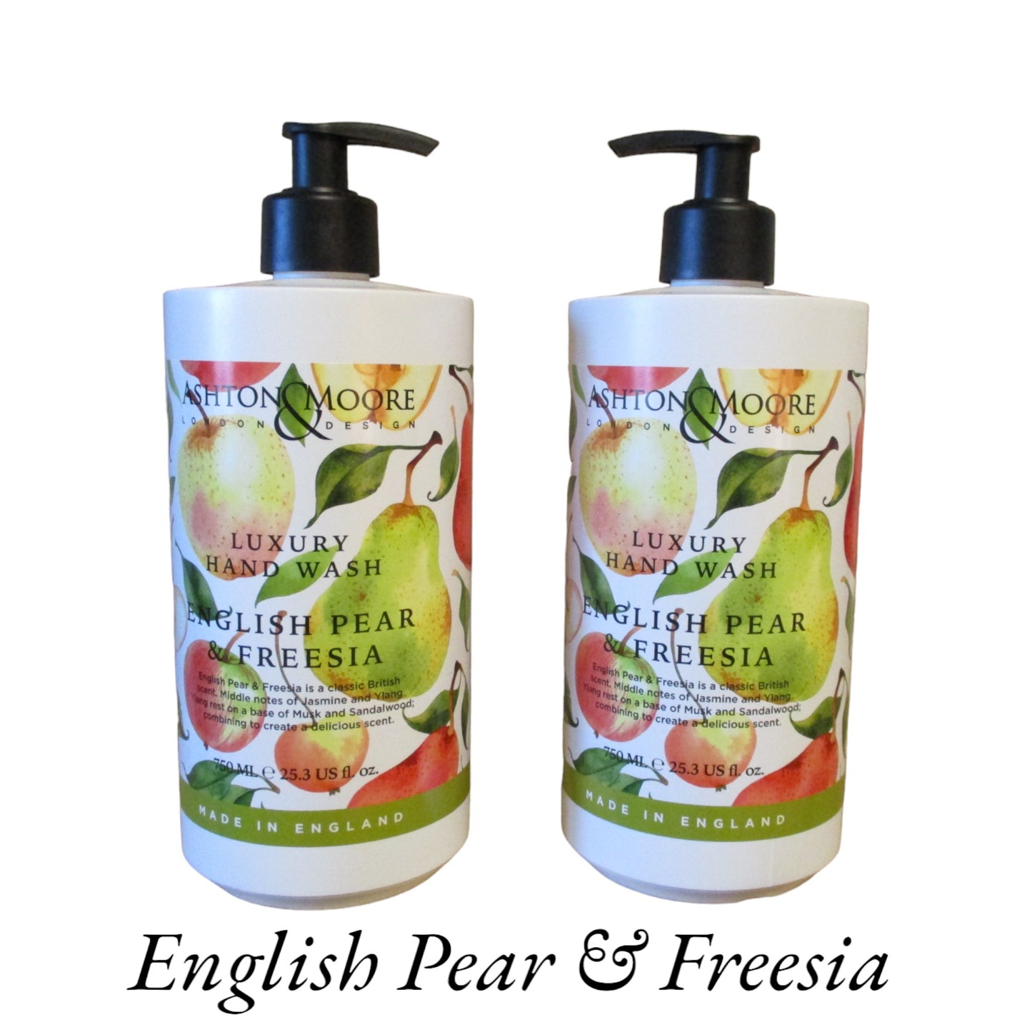 Ashton & Moore London Design - English Pear & Freesia  - Luxury Hand Wash 2 x 750ml Hand Wash