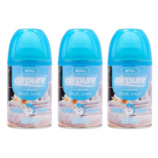 Airpure Air-O-Matic Air Freshener Refill - Fresh Linen Fragrance x 3