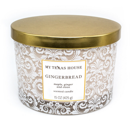 My Texas House - 15oz 3 Wick Scented Candle "Gingerbread"