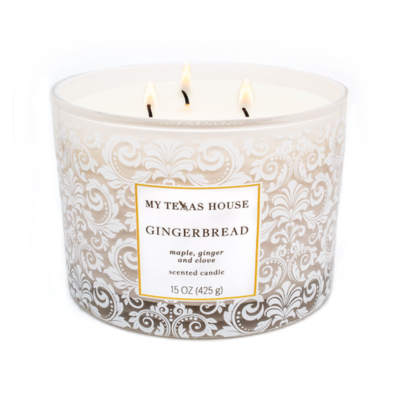 My Texas House - 15oz 3 Wick Scented Candle "Gingerbread"