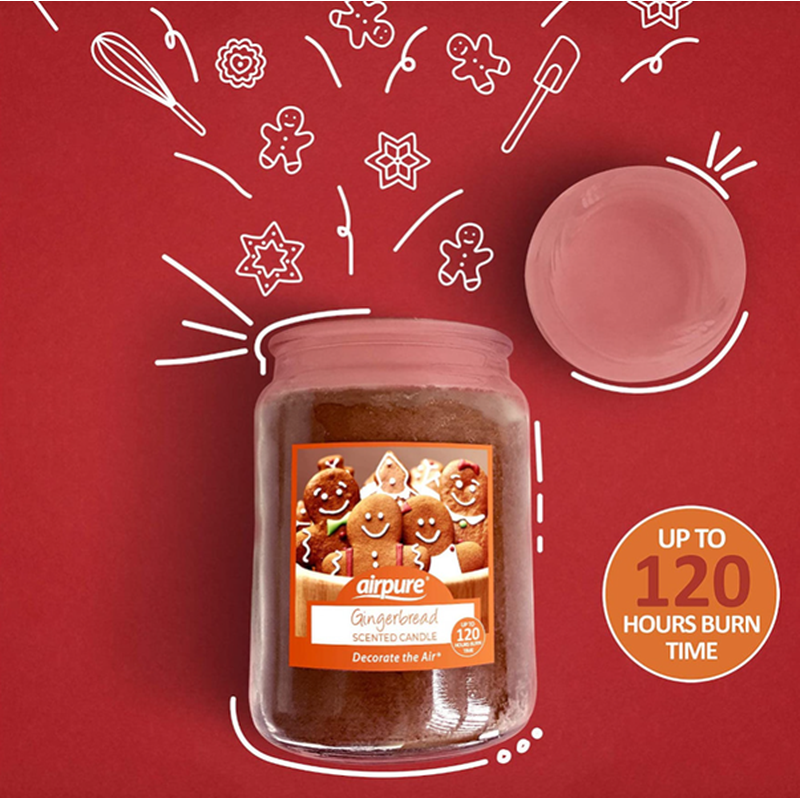 Airpure Candle Gingerbread 510g 120hr Burn Time (Clean Burn Candle)