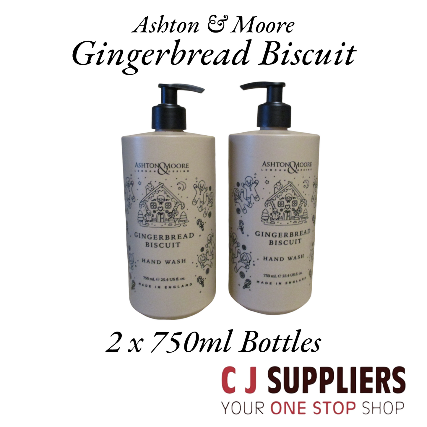 Ashton & Moore London Design - Gingerbread Biscuit - Luxury Hand Wash 2 x 750ml Hand Wash