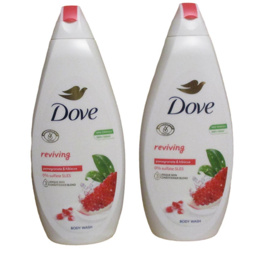 Dove XL Reviving Body Wash Natural Moisturizer Pomegranate & Hibiscus Tea, (2x720ml)