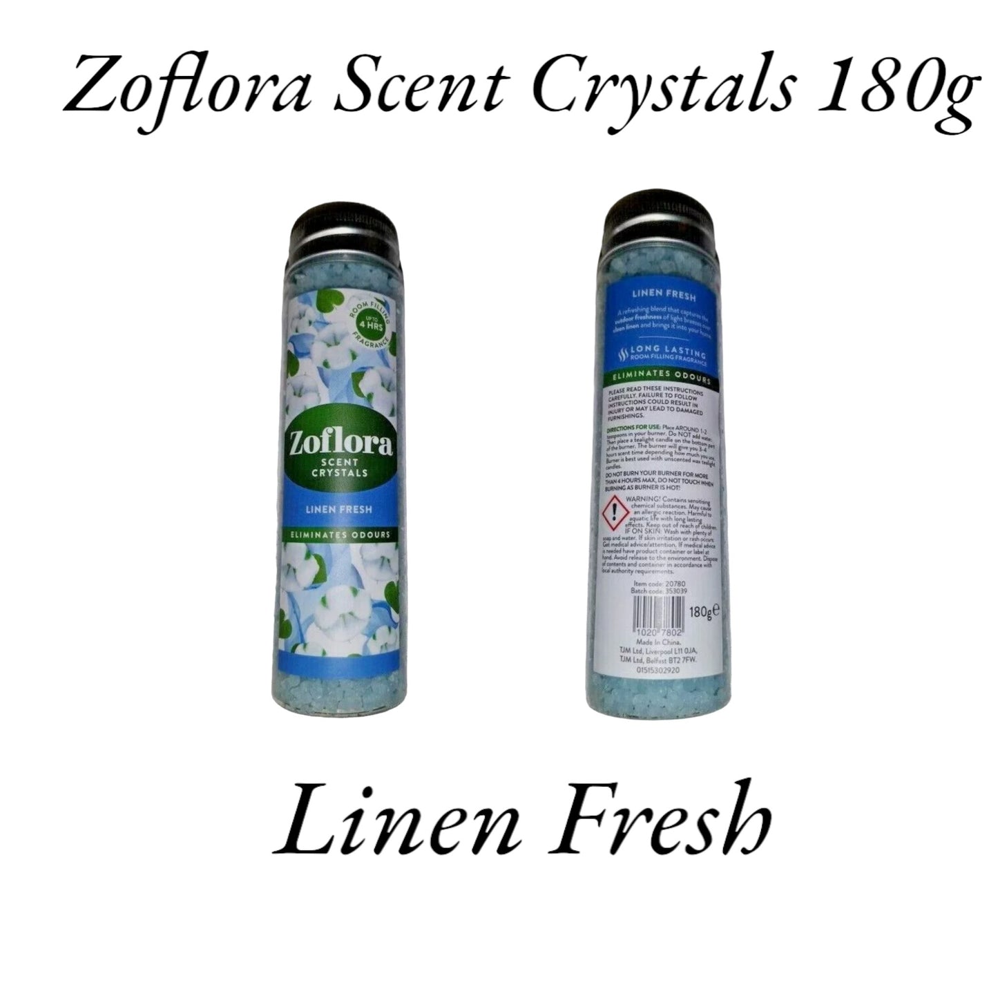 Zoflora Scent Crystals 180g Choice: Midnight Blooms, Linen Fresh, Rhubarb Cassis