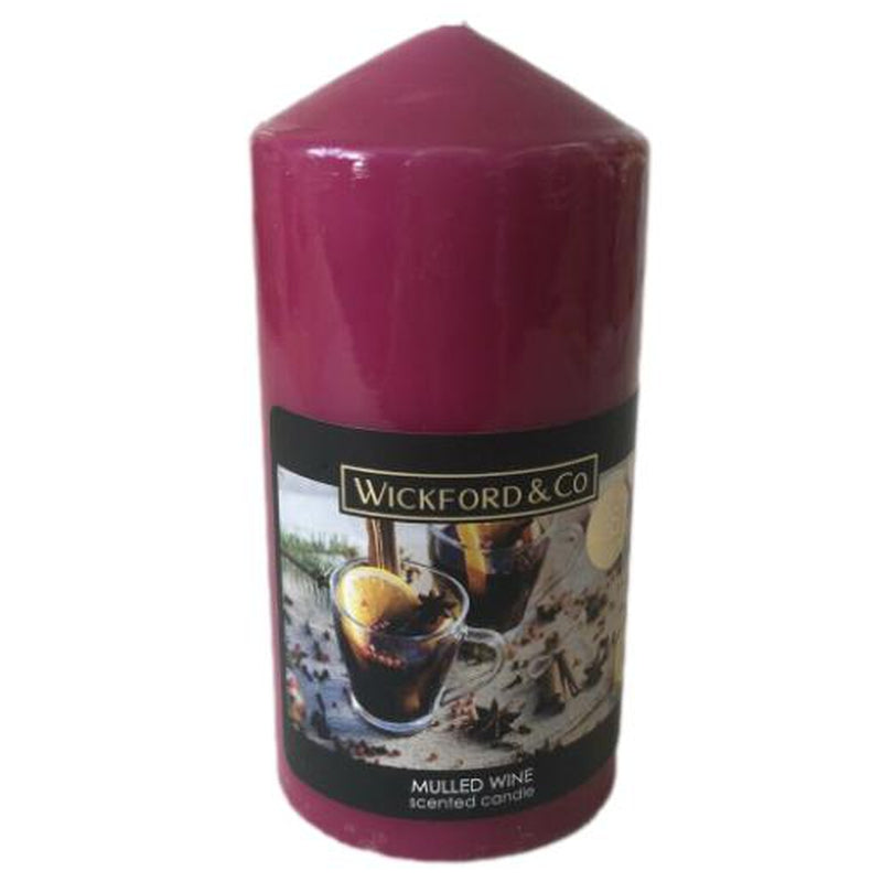 Scented Candle in Pillar Shaped - Pack of 4 Candles (Mulled Wine)