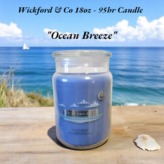 Luxury Scented Candle - (Ocean Breeze) - (By Wickford & Co)