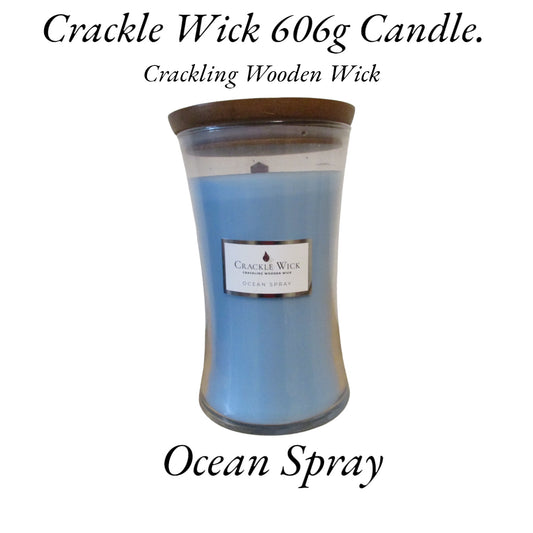 Crackle Wick - Ocean Spray - Single Wick Candle Tall Hourglass 606g