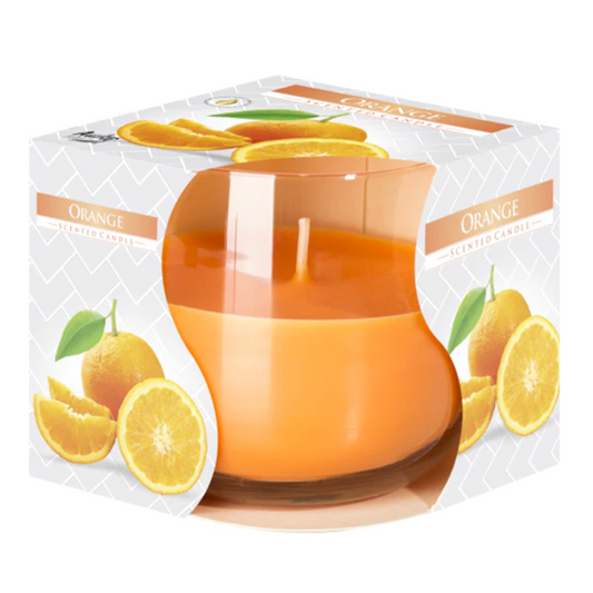 Aura - Scented Candle in Glass Jar (Orange) 24hr Burning Time