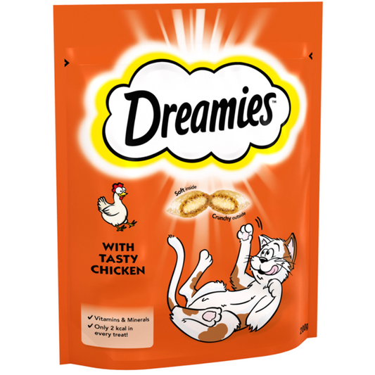 Dreamies Adult 1+ Cat Treats With Chicken Mega Pack 200g (6x)