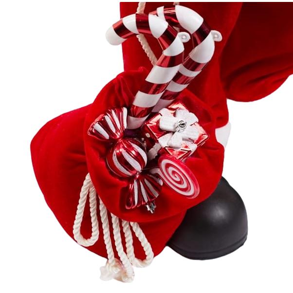 XL Santa Decoration Soft Plush Standing Figure- Xmas Statue 90cm (Candy)