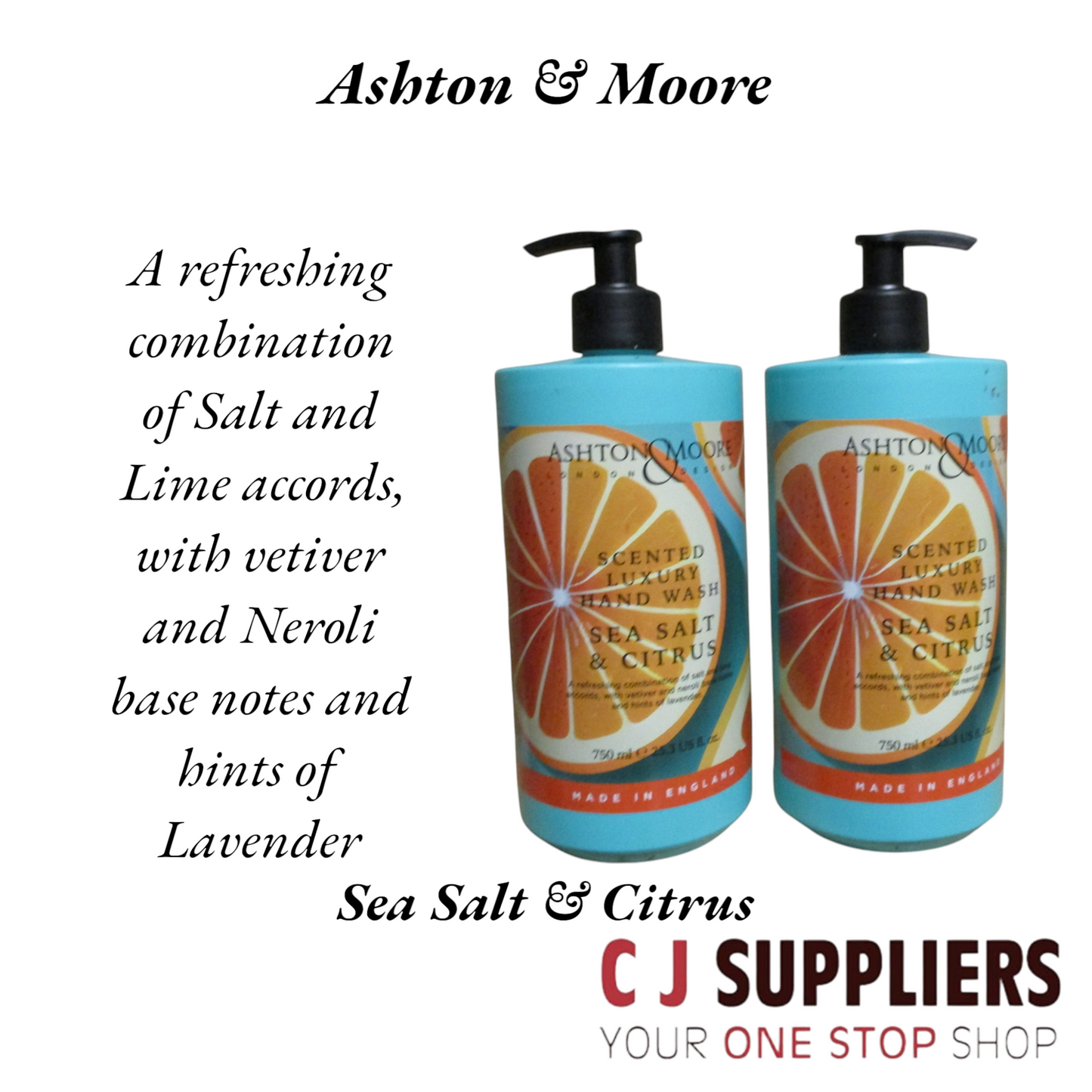 Ashton & Moore London Design - Sea Salt & Citrus - Luxury Hand Wash 2 x 750ml Hand Wash