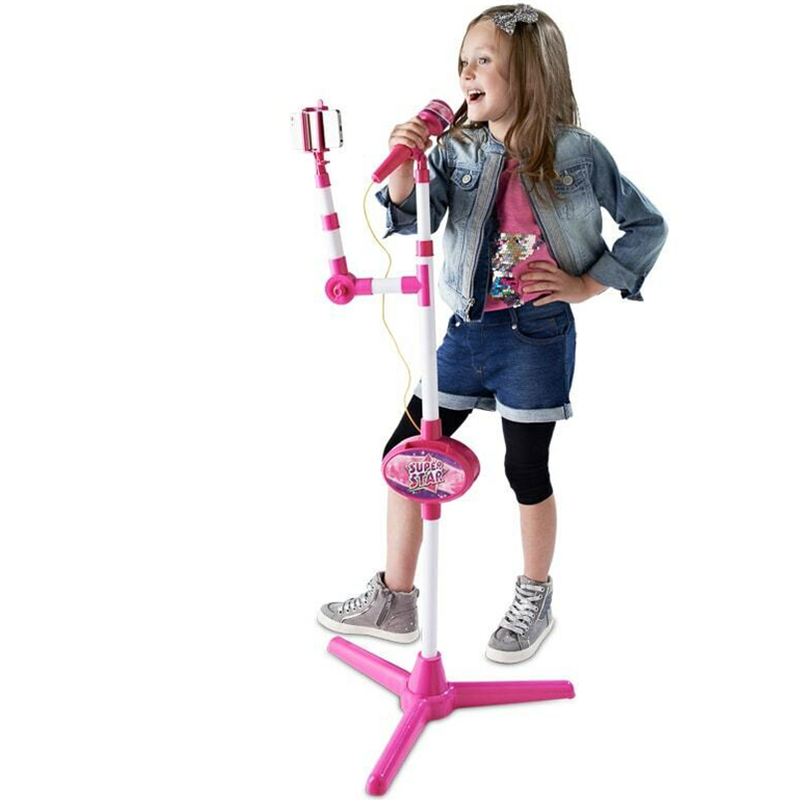 Selfie Microphone With Selfie Stick & Stand Kids Karaoke Sing Along Toy Playset