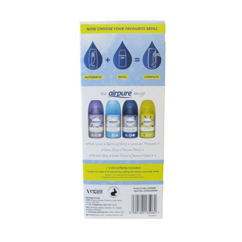 Airpure Air-O-Matic Air Dispenser & 3 x Refill's - Citrus Zing Fragrance