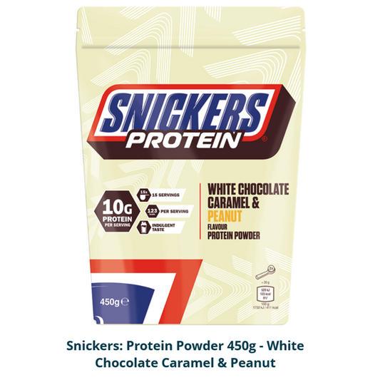 Snickers White Chocolate Protein Powder 450g - White Chocolate, Caramel & Peanut Flavour