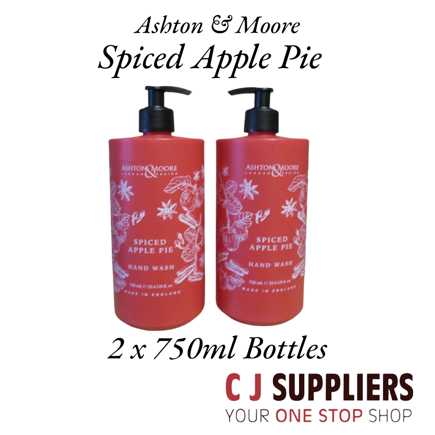 Ashton & Moore London Design - spiced Apple Pie - Luxury Hand Wash 2 x 750ml Hand Wash