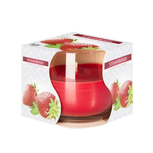 Aura - Scented Candle in Glass Jar (Strawberry) 24hr Burning Time