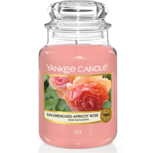 Yankee Candle Scented Large Jar - Sun Drenched Apricot Rose - Burn Time 150 Hours 623g