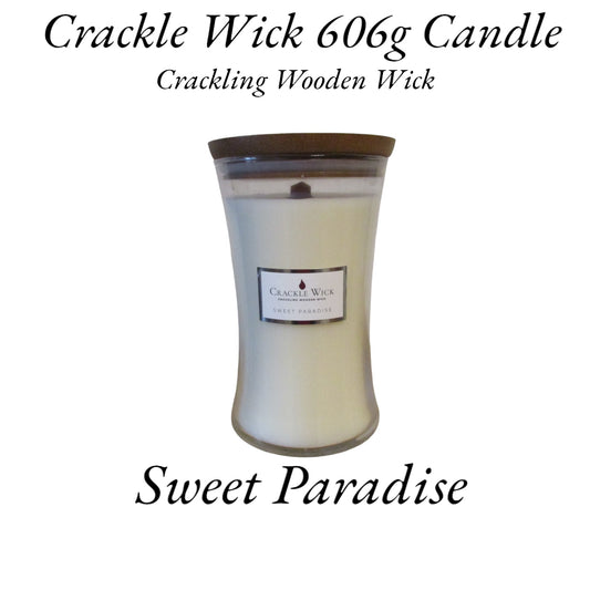 Crackle Wick - Sweet Paradise - Single Wick Candle Tall Hourglass 606g