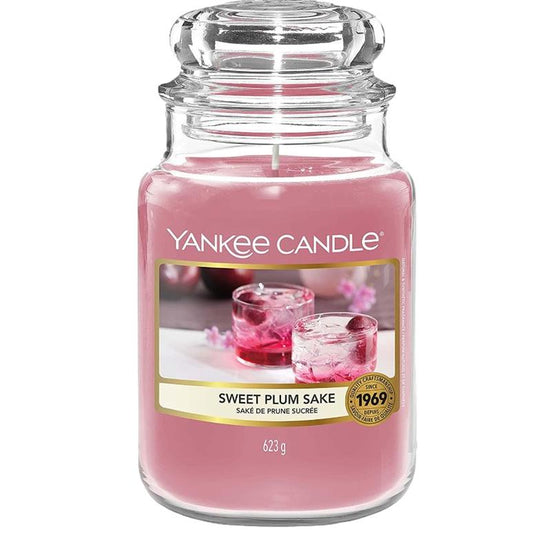 Yankee Candle Scented Large Jar Sweet Plum Sake - Up to 150 Hours Burning Time 623g