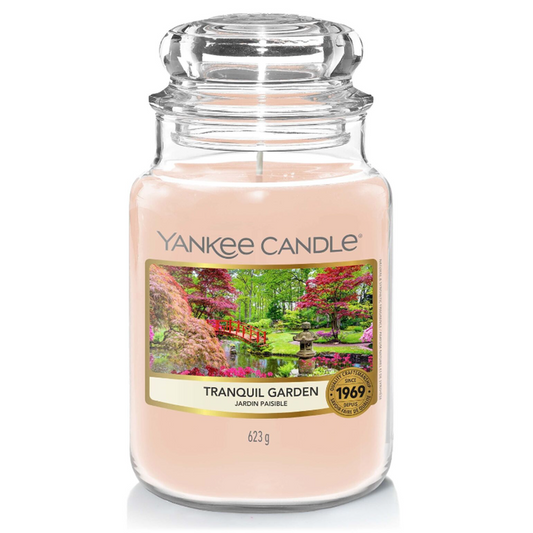 Yankee Candle Scented Large Jar Tranquil Garden Up to 150hrs Burning Time - 623g