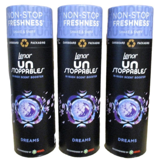 Lenor XL Un-Stoppables Beads In-Wash Scent Booster, 3 x 245g Pack's, (Dreams)