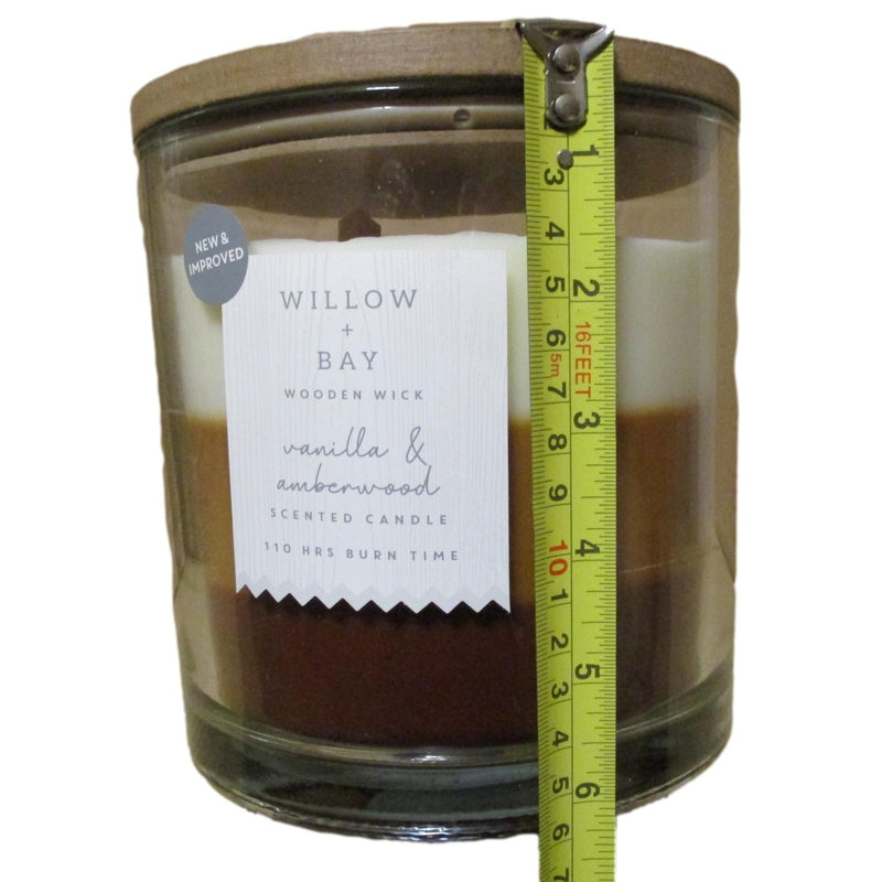 Willow Bay Crackling Wick Candle Vanilla Amberwood 1400g (110hrs Burning Time)