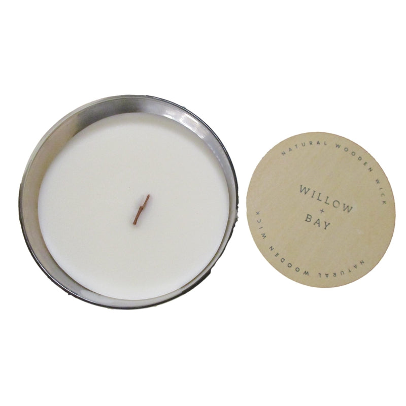 Willow Bay Crackling Wick Candle - Vanilla Amberwood - 470g (50hrs Burn Time)