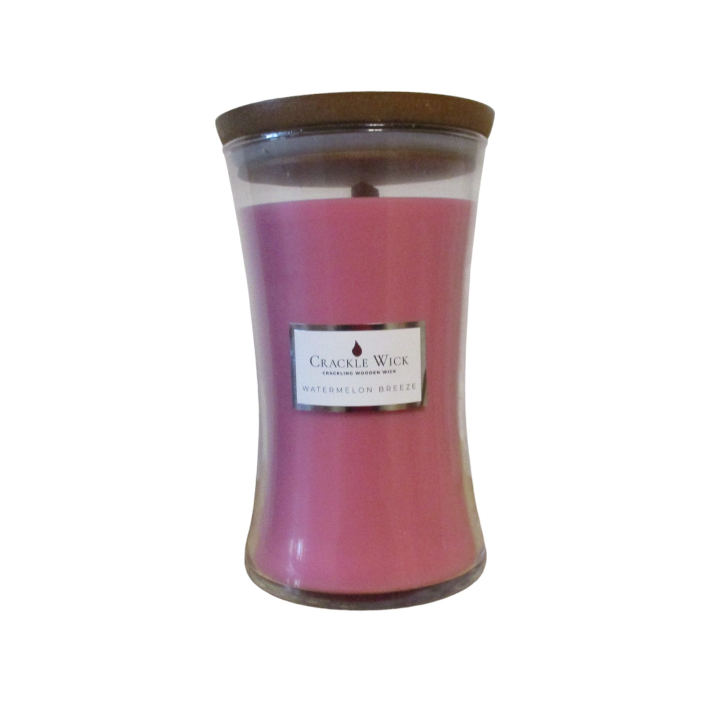 Crackle Wick - Watermelon Breeze - Single Wick Candle Tall Hourglass 606g