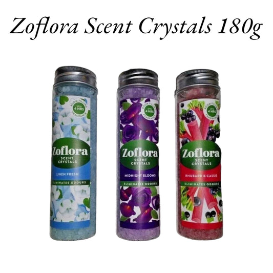 Zoflora Scent Crystals 180g Choice: Midnight Blooms, Linen Fresh, Rhubarb Cassis