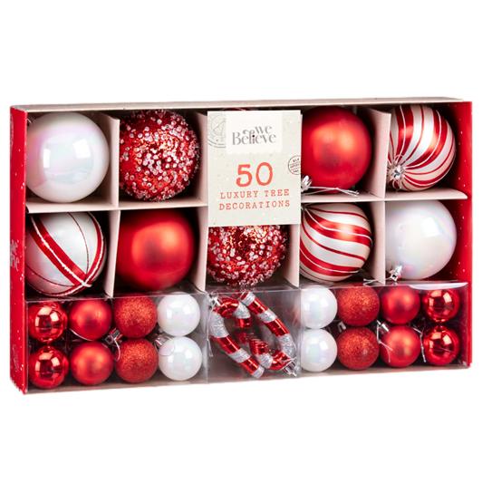Christmas Tree Decoration Set Of 50 Gorgeous Baubles