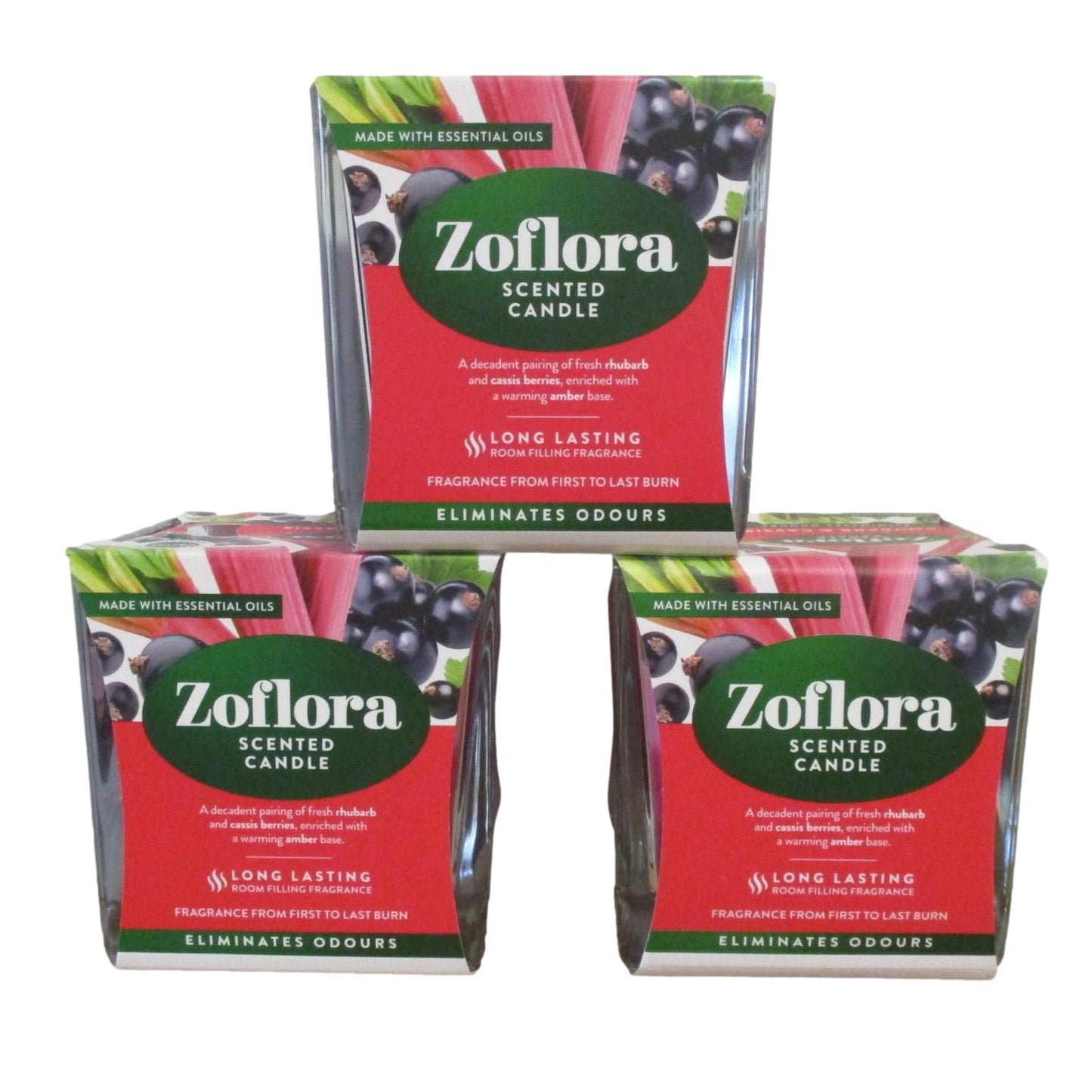 Zoflora Scented Candles - Choice: Midnight Blooms, Rhubarb & Cassis, Linen Fresh